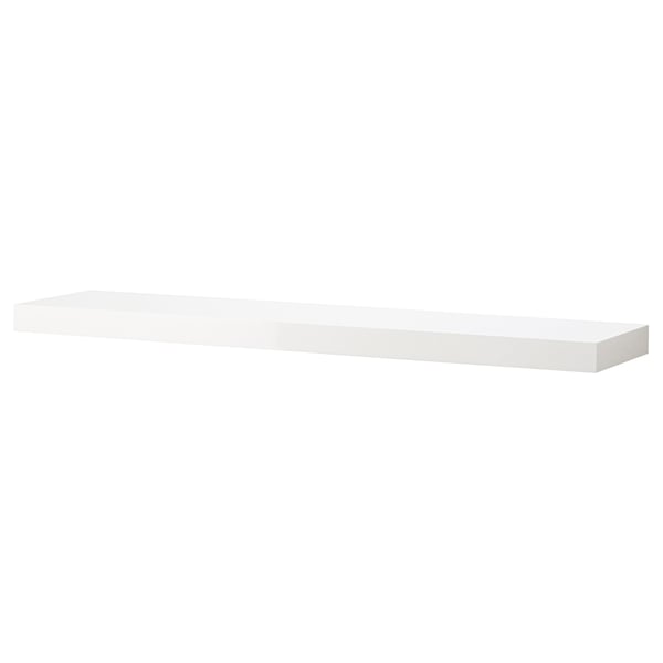 LACK wall shelf, white/high-gloss, 110x26 cm