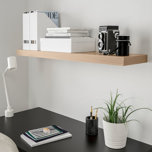 LACK wall shelf, white stained oak effect, 110x26 cm