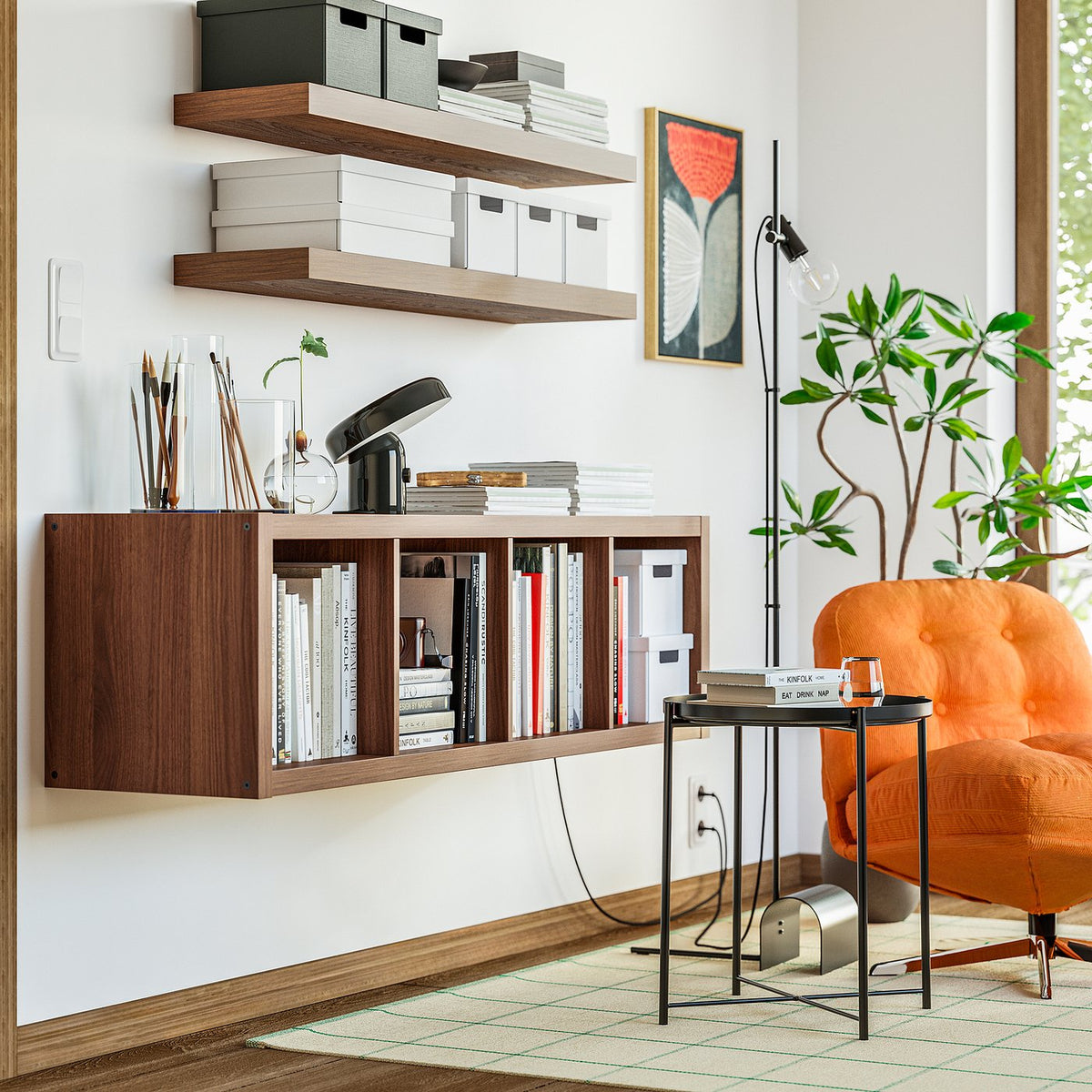 LACK wall shelf, brown walnut effect, 110x26 cm