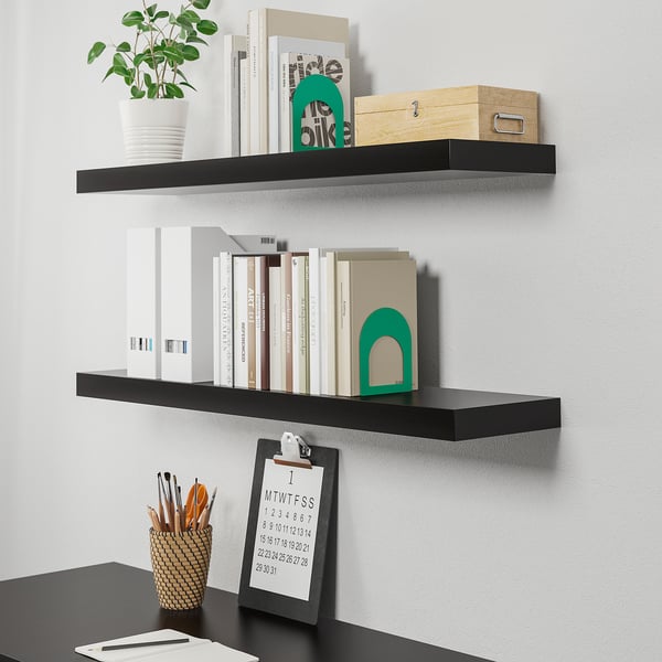 LACK wall shelf, black-brown, 110x26 cm