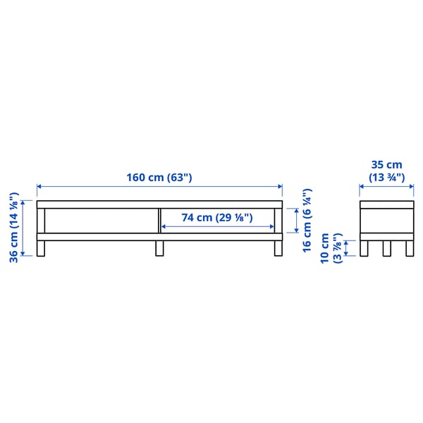 LACK - LACK TV bench, white, 160x35x36 cm