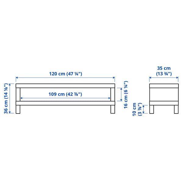 LACK TV bench, black-brown, 120x35x36 cm
