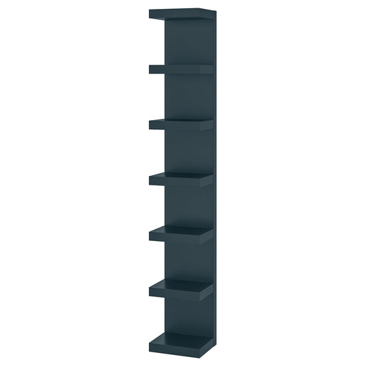 LACK wall shelf unit, black-blue, 30x190x28 cm