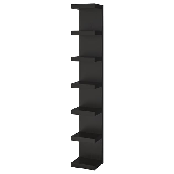 LACK wall shelf unit, black-brown, 30x190 cm