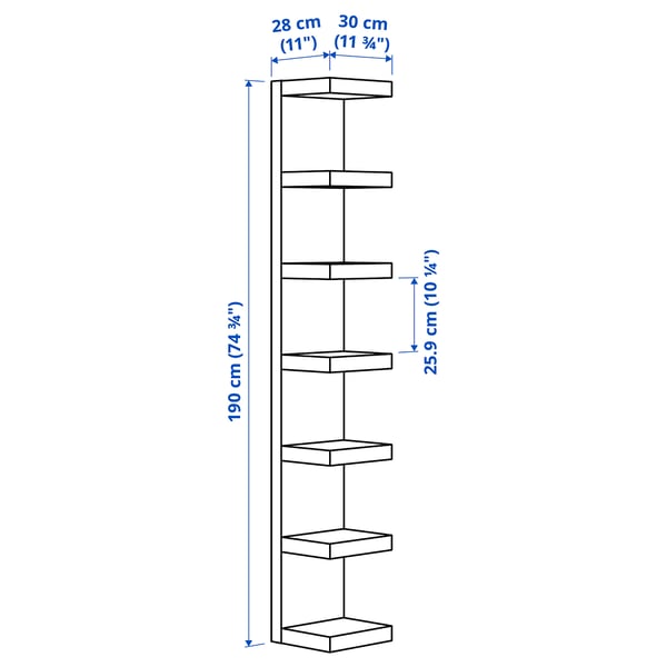 LACK - LACK Wall shelf unit, black-brown, 30x190 cm