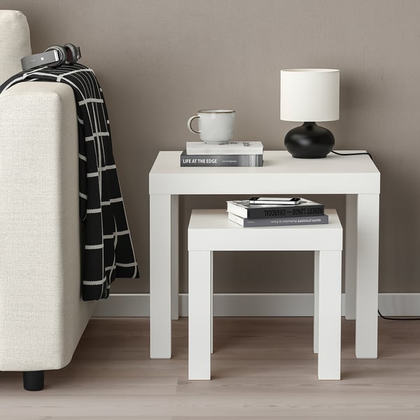LACK nest of tables, set of 2, white, 35x35 cm