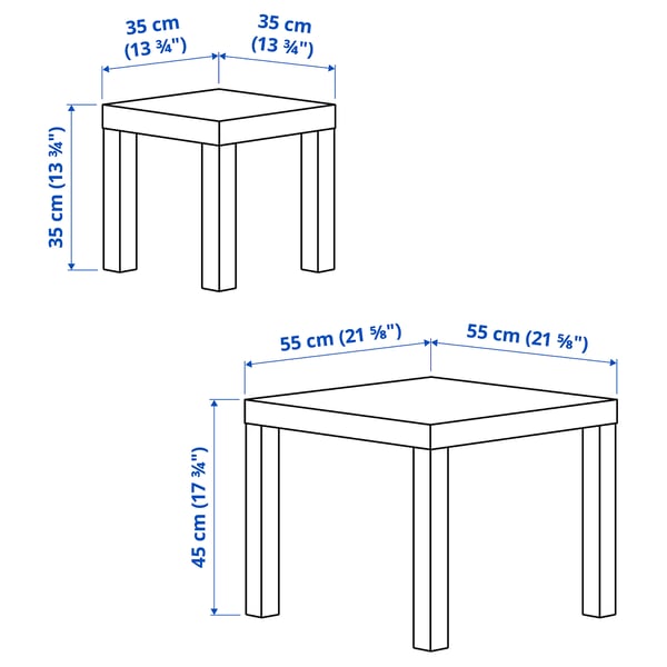 LACK nest of tables, set of 2, white, 35x35 cm