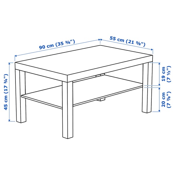 LACK - LACK Coffee table, white stained oak effect, 90x55 cm
