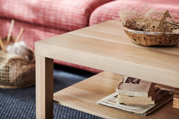 LACK coffee table, white stained oak effect, 90x55 cm