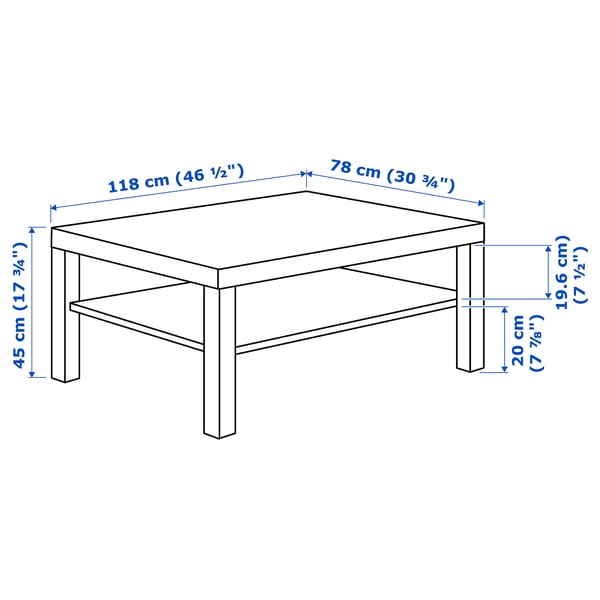LACK coffee table, black-brown, 118x78 cm