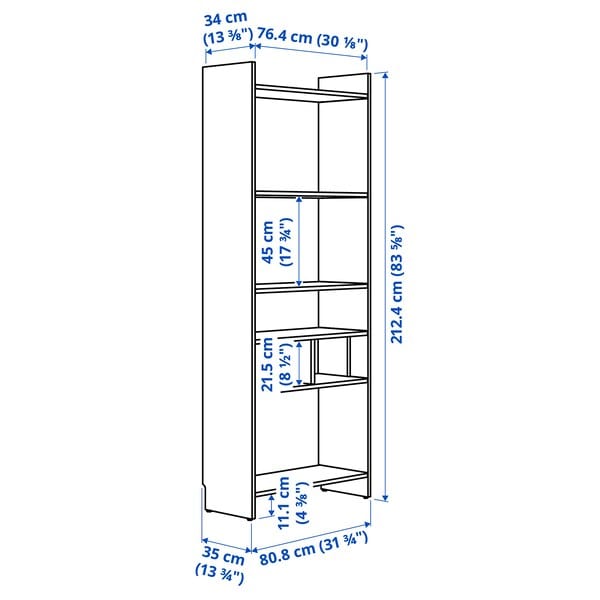 Ikea LÅDMAKARE - Furniture combination, with 1 partition/ oak effect,81x35x212 cm