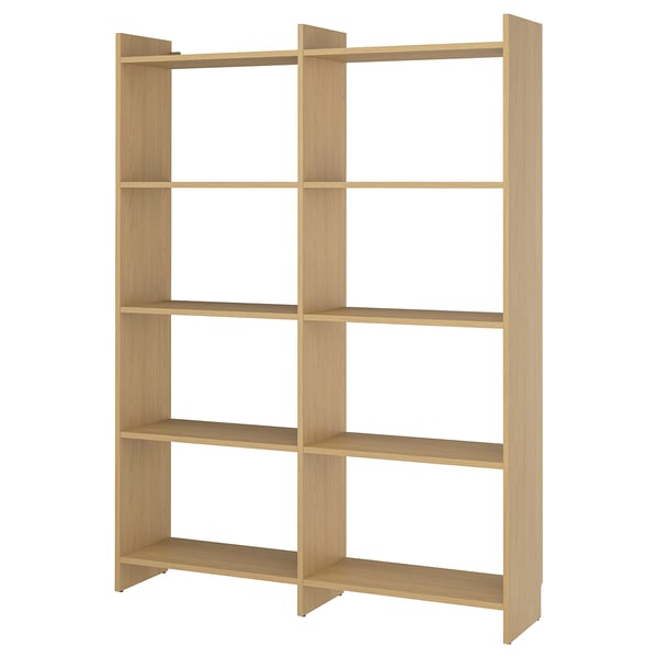 LÅDMAKARE storage combination, with shelves/oak effect, 159x35x212 cm