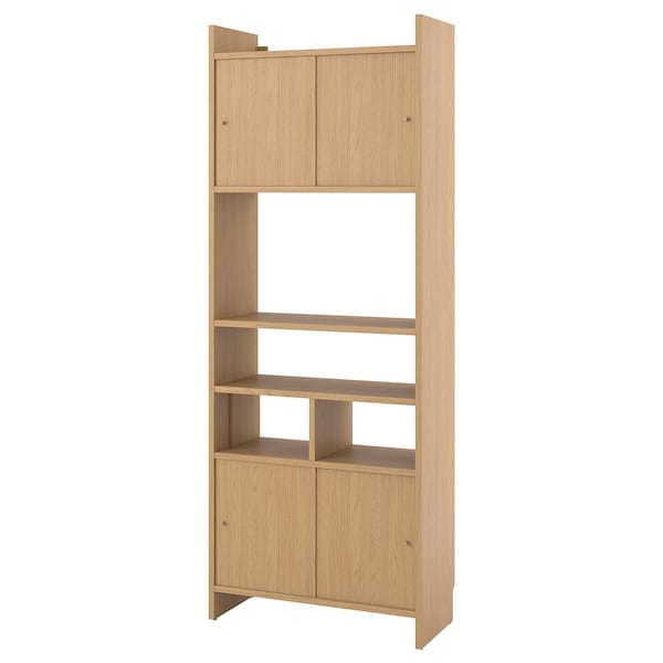 Ikea LÅDMAKARE - Cabinet with sliding doors, with 1 partition/ oak effect,81x35x212 cm