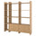 LÅDMAKARE storage combination w sliding doors, with 11 shelves/oak effect, 198x35x212 cm