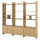 LÅDMAKARE storage combination w sliding doors, with 2 shelf inserts/oak effect, 238x35x212 cm