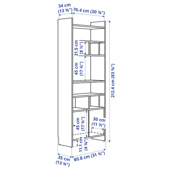 Ikea LÅDMAKARE - Cabinet with sliding doors, with 2 dividers/ oak effect,81x35x212 cm