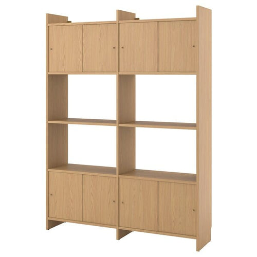 LÅDMAKARE storage combination w sliding doors, with 2 shelves/oak effect, 159x35x212 cm