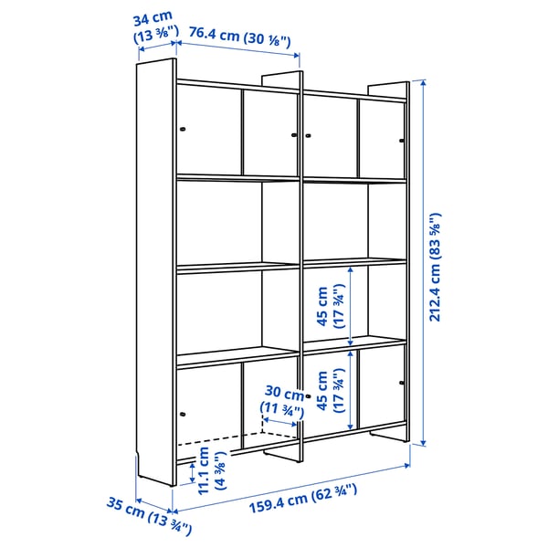 LÅDMAKARE - LÅDMAKARE Storage combination w sliding doors, with 2 shelves/oak effect, 159x35x212 cm