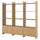 LÅDMAKARE storage combination w sliding doors, with 9 shelves/oak effect, 238x35x212 cm