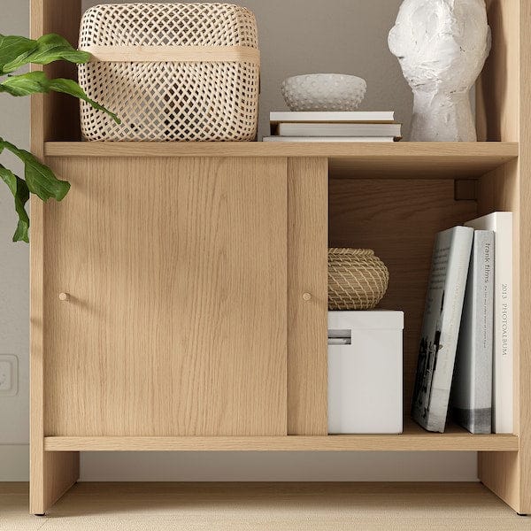 Ikea LÅDMAKARE - Cabinet with sliding doors, oak effect