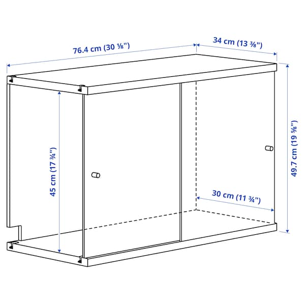 Ikea LÅDMAKARE - Cabinet with sliding doors, oak effect