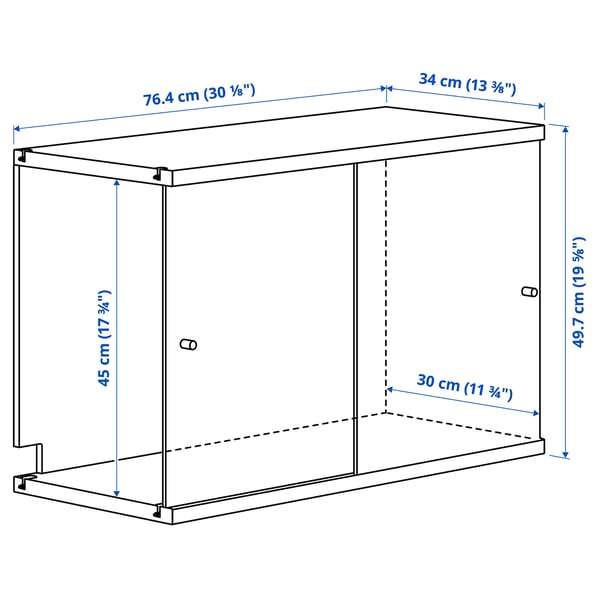 LÅDMAKARE cabinet with sliding doors, oak effect, 76.4x49.7x34.0 cm