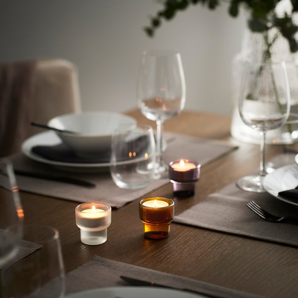 LADUSVALA tealight holder, mixed colours, 5.5 cm, 3 pack