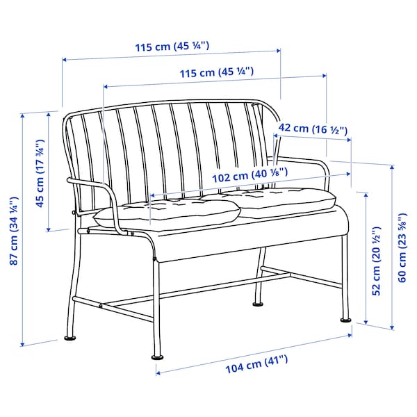 Ikea LÄCKÖ - Divano a 2 posti da esterno, grigio/Kuddarna grigio chiaro-beige