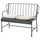 LÄCKÖ 2-seat sofa, outdoor, grey/Kuddarna light grey-beige, 102x87x56 cm
