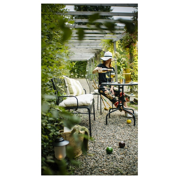 LÄCKÖ 2-seat sofa, outdoor, grey, 115x87x56 cm