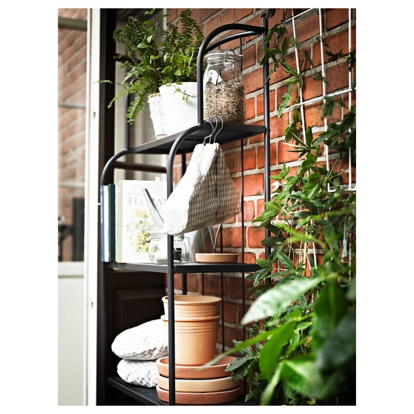LÄCKÖ shelving unit, outdoor, grey, 61x160 cm