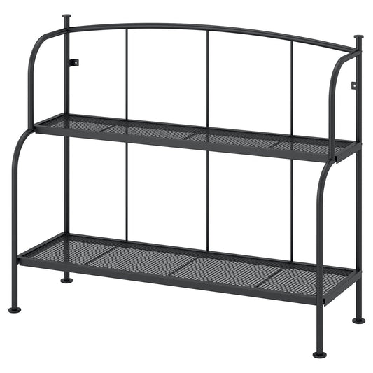 LÄCKÖ shelving unit, grey outdoor/indoor, 92x76x32 cm