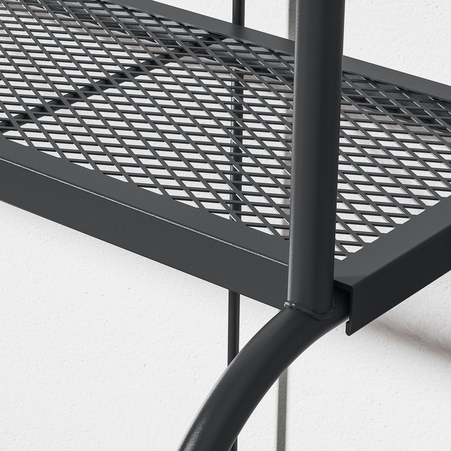 LÄCKÖ shelving unit, grey outdoor/indoor, 92x76x32 cm