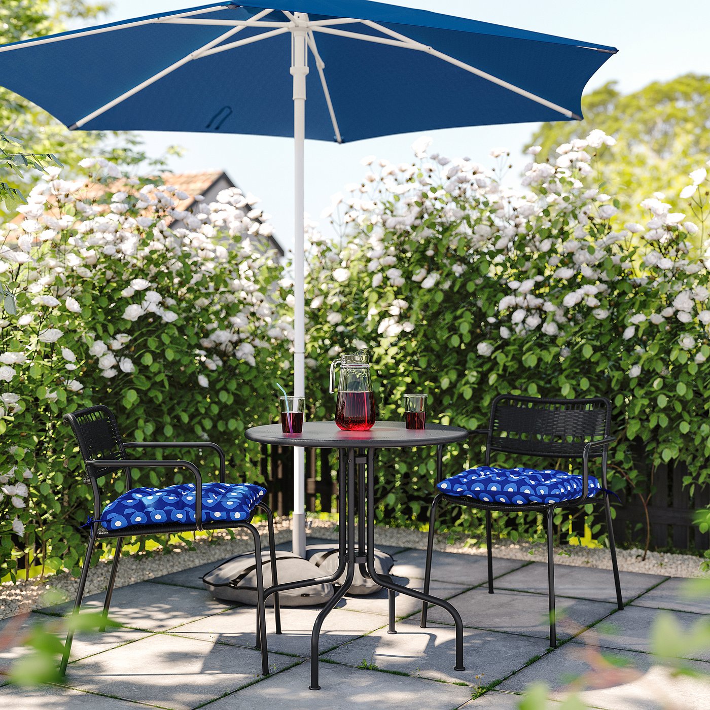 LÄCKÖ chair with armrests, outdoor