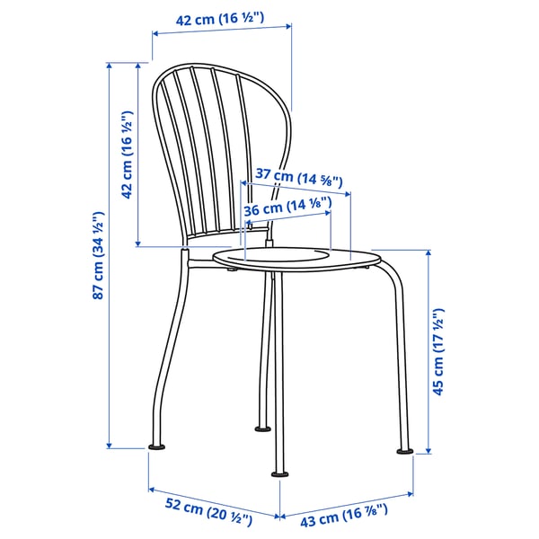 LÄCKÖ chair, outdoor, grey, 43x87x52 cm