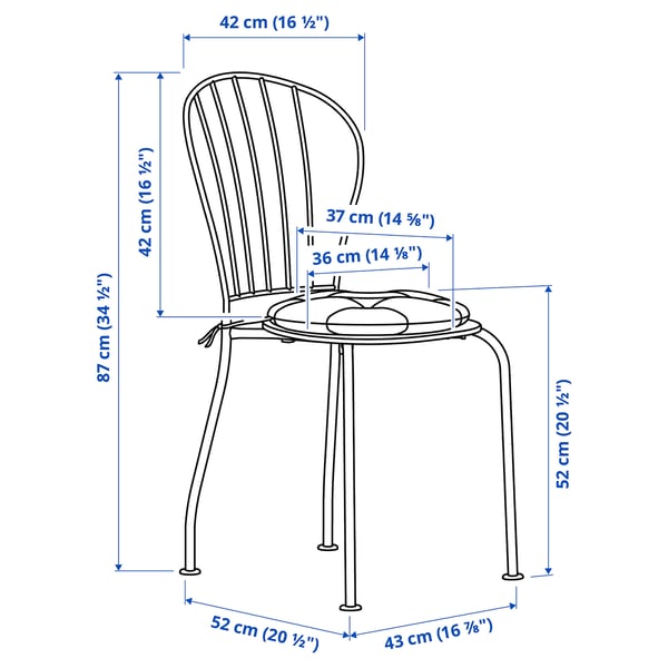 LÄCKÖ table+2 chairs, outdoor, grey/Kuddarna light grey-beige, 70 cm