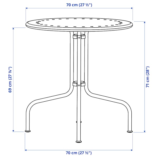 LÄCKÖ - Table, outdoor, grey, 70 cm