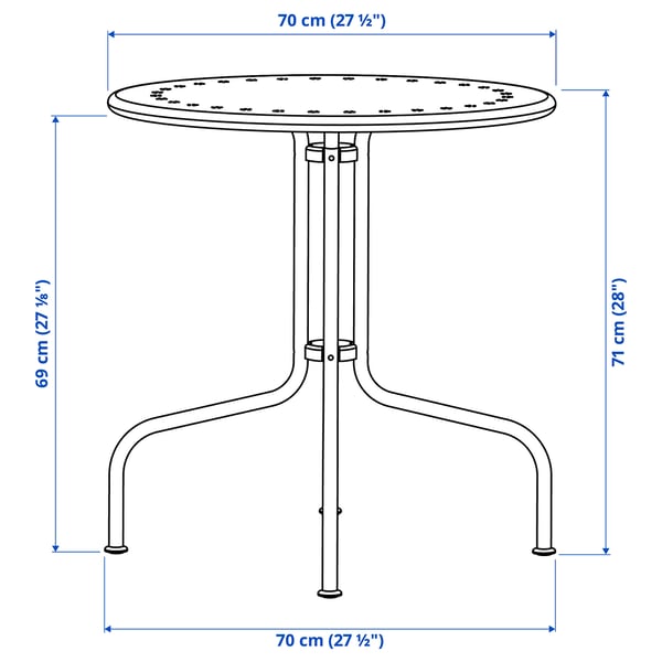 LÄCKÖ table, outdoor, grey, 70 cm
