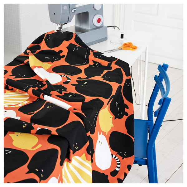 LÄKEMALVA pre-cut fabric, orange, 150x300 cm