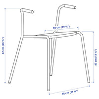 LÄKTARE - Base for chair with armrests, white