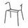LÄKTARE underframe for chair with armrests, black, 55x67x50 cm