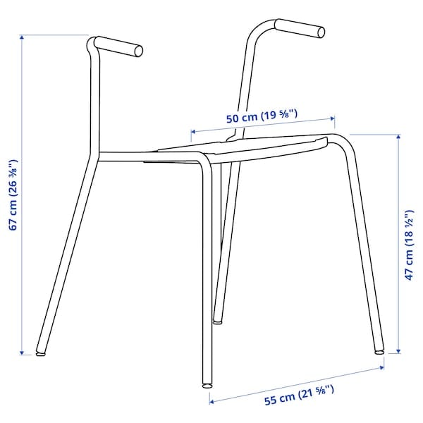 Ikea LÄKTARE - Base for chair with armrests, black