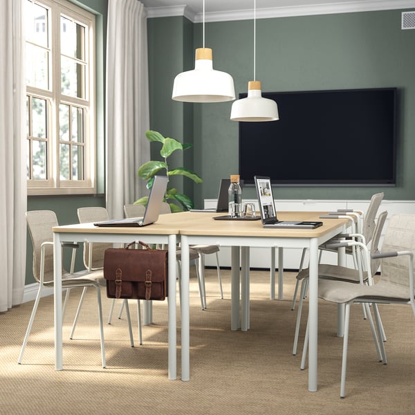 LÄKTARE - Meeting chair, light beige/white ,