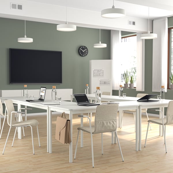 LÄKTARE - Meeting chair, light beige/white ,