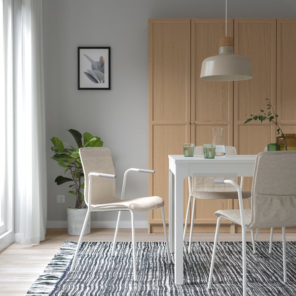 LÄKTARE - Meeting chair, light beige/white ,