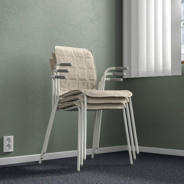 LÄKTARE - Meeting chair, light beige/white ,