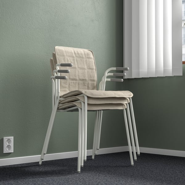 LÄKTARE conference chair, light beige/white, 55x84x50 cm
