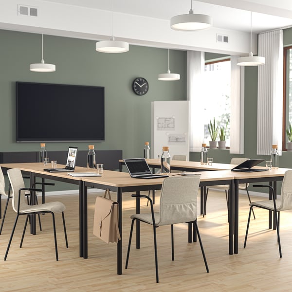 LÄKTARE conference chair, light beige/black, 55x84x50 cm