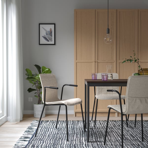 LÄKTARE conference chair, light beige/black, 55x84x50 cm