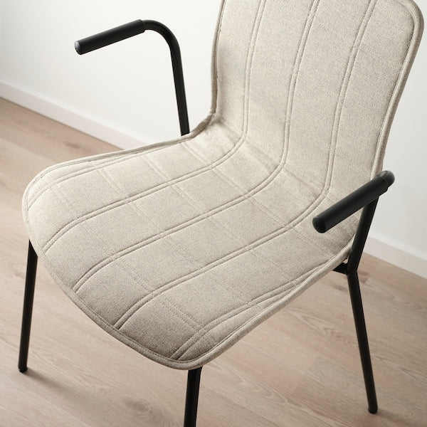 LÄKTARE - Meeting chair, light beige/black ,